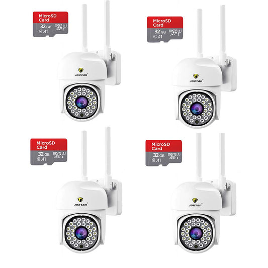PACHET 4X Camera de Supraveghere, JORTAN JT-8161, 1080P, WIFI, IP66, Wireless, NightVision Infrarosu + Card 32GB