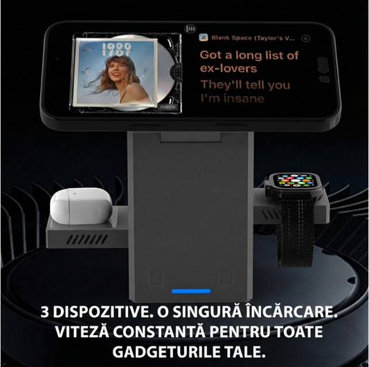 Statie de Incarcare Wireless 3 in 1