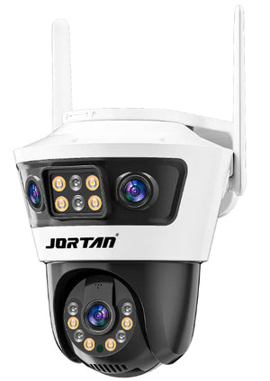 Camera de Supraveghere cu 3 Lentile, PTZ 355°, Jortan JT-6, WiFi, IP66, HD, 9 MP, 1920 x 1080 pixeli ,Aplicatie Yoosee + Card 32GB CADOU