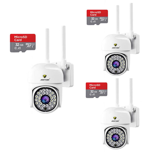 PACHET 3X Camera de Supraveghere, JORTAN JT-8161, 1080P, WIFI, IP66, Wireless, NightVision Infrarosu + Card 32GB
