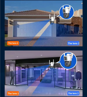 Camera de Supraveghere JORTAN, JT-8293, WiFi, Dual, PTZ 355°, 2 Lentile, IP66, Audio Bidierctional + Card 32GB