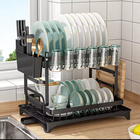 Suport de vase din metal cu 2 niveluri